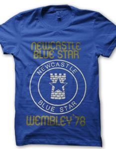 NEWCASTLE BLUE STAR WEMBLEY 1978 PRINTED T-SHIRT